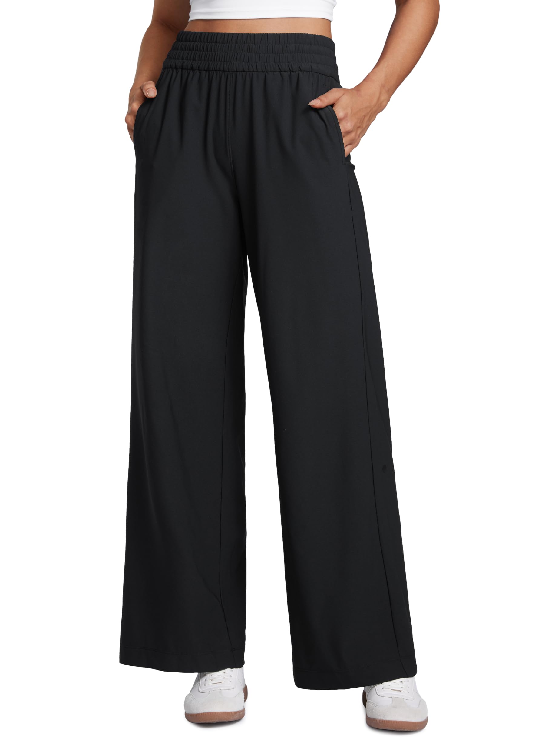 CRZ YOGA Drapey Wide Leg Casual Pants 28"/30"/32" | Lightweight, Travel, Flowy, Loose Fit, Pockets, for Women
