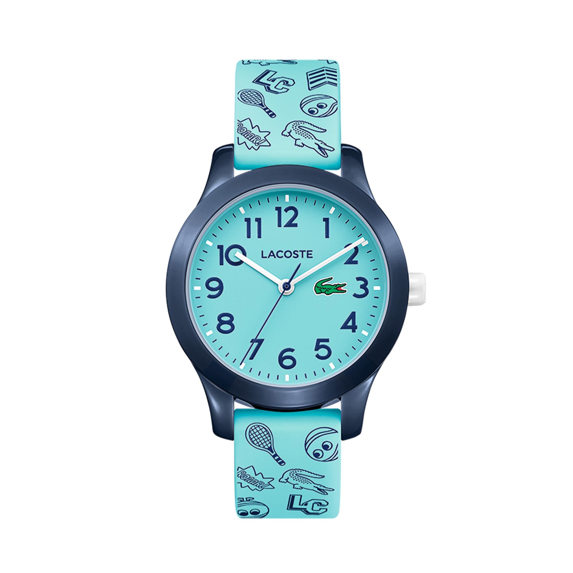 Lacoste Analogue Quartz Watch for Kids LACOSTE.12.12 KIDS Collection with Turquoise Silicone Bracelet - 2030013