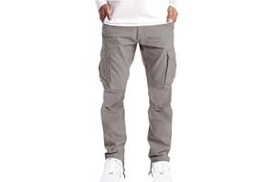 Dgoopd Cargo Pants for Men Joggers Elastic Waist Drawstring Pant Workout Athletic Hiking Sweatpants Casual Running Pants