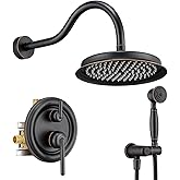 Wintap Rainfall Shower System 9 inch Antique Bathroom Luxury Rain Mixer Shower Combo Set with Vintage Handheld Shower Wall Mo