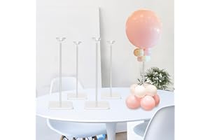 TEKXYZ 15.75 Inch Height Clear Acrylic Balloon Stand for Table Centerpiece Decoration, Set of 4
