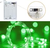 cshare Green Fairy Lights 5M Battery Operated 50 LEDs Silver Wire view 2