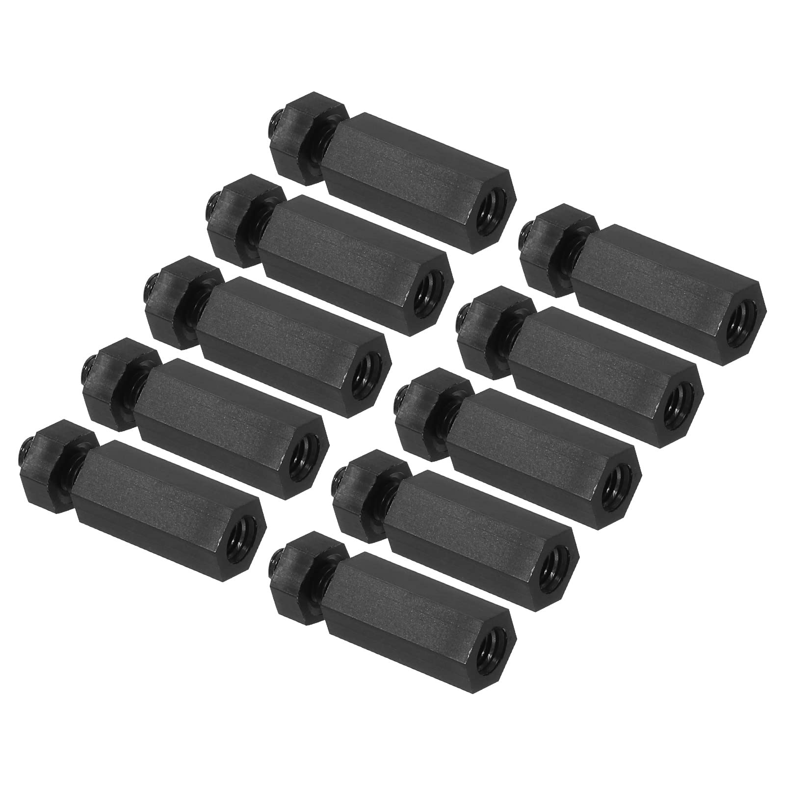 PATIKIL M3 Nylon Hex Standoff Screws Nuts, 1Set/200Pack PCB Male Female Threaded Kit for Motherboards, Computer Cases, Circuit Boards, Electronics (12mm+5mm, Black)