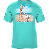 SEA DOG Vintage Graphic T-Shirt Garment Dyed 100% Ringspun Cotton, Relaxed Fit, Printed in USA, Bikini Girl Chasing Tail