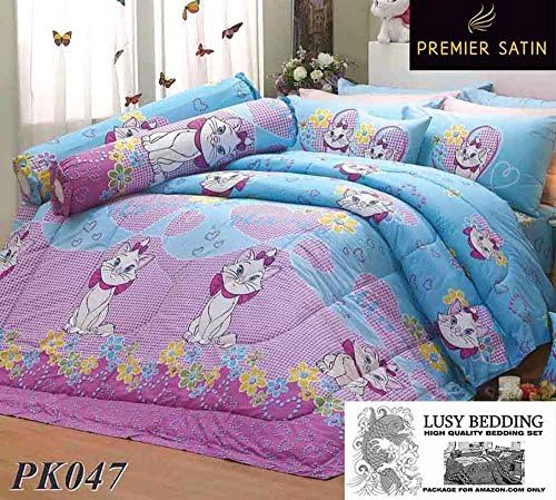 The Aristocats Marie Disney Official Licensed Bedding Set, Bed Sheet, Pillow Case, Bolster Case (Not Included Comforter) PK047 Set A (TWIN 42"X78") with "Lusy Bedding" Label