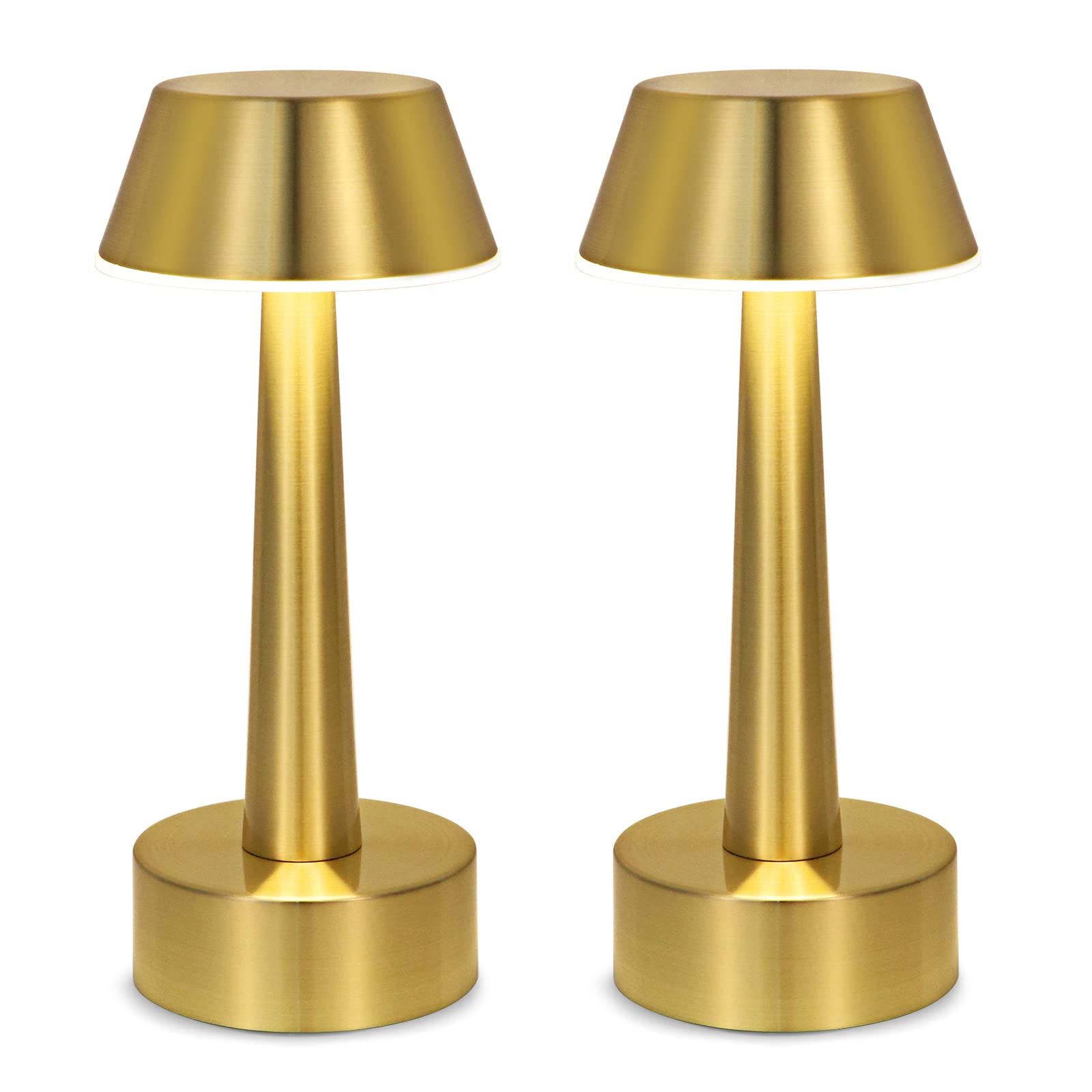 Aipsun cordless led table lamp 6000mah gold battery operated lamp