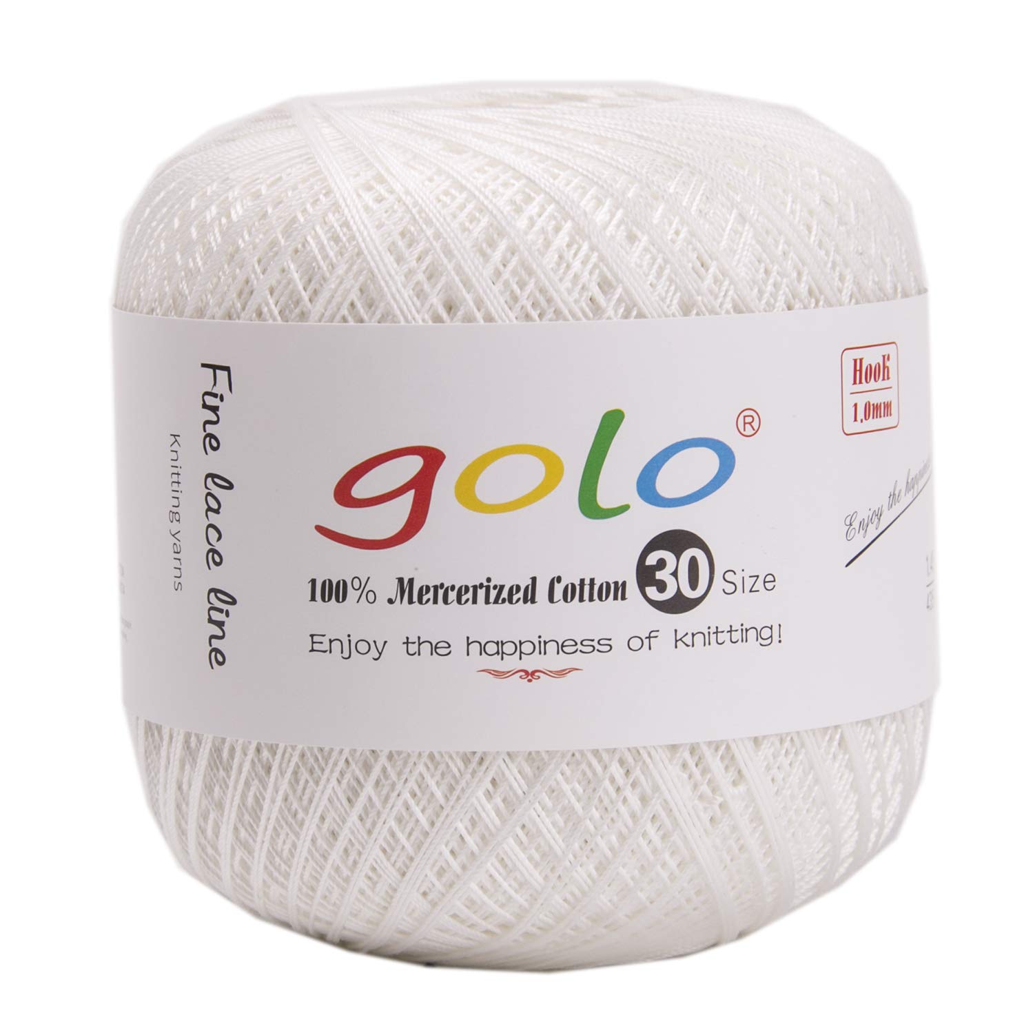 golo Crochet Thread Size 30 Yarn for Hand Knitting Cotton Crochet Yarn White Yarn 703 — image 1