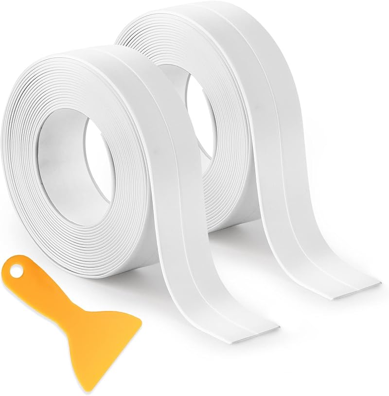 Mooshy Bath Sealant Strip 6.4m White Waterproof Caulk Tape Kitchen Bathroom
