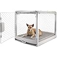 DIGGS Revol Collapsible Dog Crate with Wheels - Premium Portable Dog Crate - Safe, Stylish, and Convenient Indoor Kennel (Ash, Intermediate)