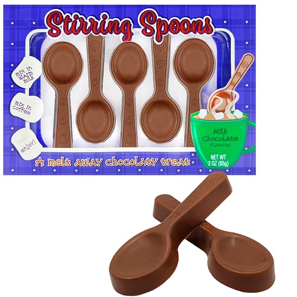 FRUIDLES CHRISTMAS CHOCOLATE STIRRING SPOONS HOLIDAY TREATS, MILK...