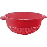 YBM Home Deep Plastic Strainer Colander with Handle &ndash; Made of Food Safe BPA-Free Plastic - Durable and Dishwasher Safe - Use for Pasta, Noodles, Spaghetti, Vegetables and More (1, Red)