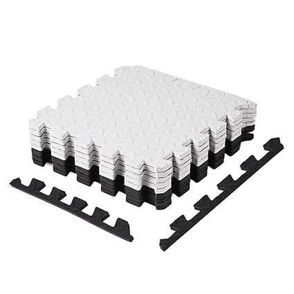 Zerodis 18 Pcs EVA Cushioned Foam Floor Tiles Kids Play Room Sport Exercise Floor Mat High Quality Interlocking Tiles Anti Fatigue Extra Thick Children Play Mat for Home Kitchen Living Room Bed Room