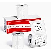 M110 Thermal Label - 1.96"X1.96" (50X50MM), Compatible with Label Maker Machine M100/ M110/ N20/ M220/ M221/M421/241BT/243BT, Multi-Purpose Adhesive Thermal Paper, Black on White, 140 Labels, 3 Roll