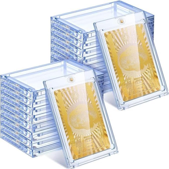 MUXHEL 25PCS 35PT Magnetic Card Holder, Clear Magnetic Trading Card Holder One Touch, Transparent Trading Card Holders for Game Sports Card Display and Storage — image 1