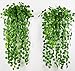 4 Bunches Green Artificial Silk Hanging Vine Plant Leaves for Home Garden Outdoor Wall Decoration