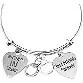 Best Friends Forever Partners in Crime Adjustable Bracelet Expandable Charm Bangle Gift BFF Jewelry Trendy