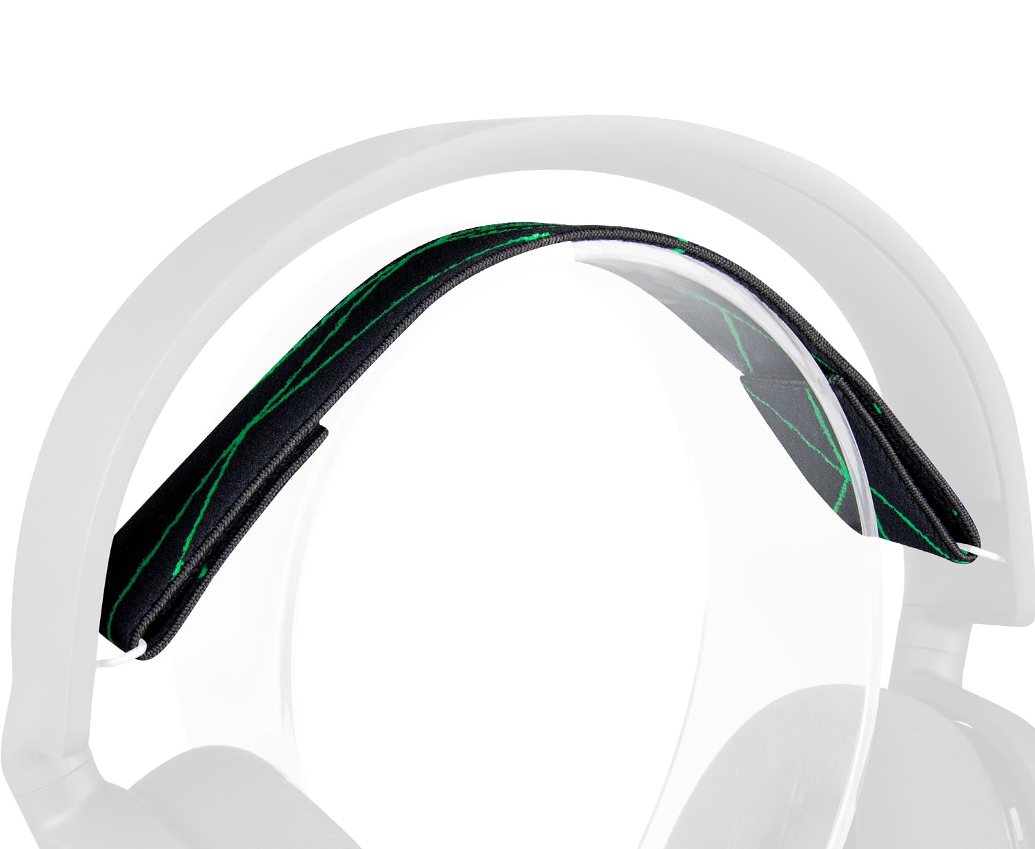 SOULWIT Flexible Fabric Replacement Headband for SteelSeries Arctis 3/Arctis 5 (Do Not Fit Other Arctis) Headset, Headphones Replacement Band, Headstrap Head Cushion Pad Repair Part - Green Line