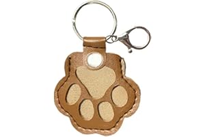 GENERIC Dog Fur Storage Keychain,Cat Paw Shaped Leather Keychain For Collecting Cat And Dog Hair,Pet Memorial Gifts for Bag Purse Paw Charm Key Holder（1Pcs,Light Brown）