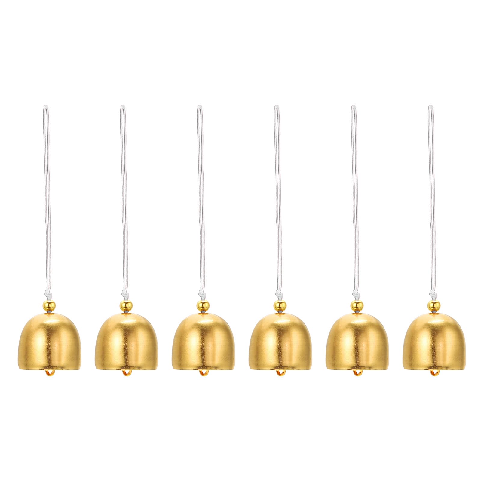 PATIKIL 6 Pcs Wind Chime, Hanging Bells Temple Bells Retro Outdoor Hanging Metal Chinese Wind Chime Round for Outside Garden Camping, Gold White