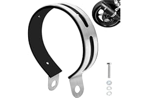 XIKOBY Universal 3.98" Motorcycle Exhaust Muffler Clamp Clip Compatible with Z900 GSXR750 CBR650 Motorbike, Stainless Exhaust Pipe Silencer Bracket Hanger Mount for High Displacement Street Motorcycle