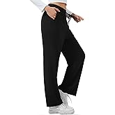 LUXEBOLD Womens Wide Leg Pants Yoga Sweatpants High Waisted Lounge Pajamas Pants Drawstring Loose Pants with Pockets