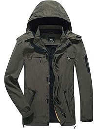 Yozai Men's Lightweight Jackets Waterproof Breathable Hooded Windbreaker Rain Jacket