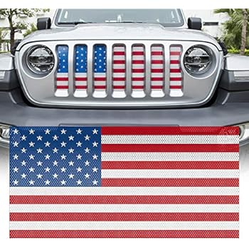 Yoursme Front Grille Grid Grill Screen Insert American Flag Design for Jeep wrangler JL 2018 2019
