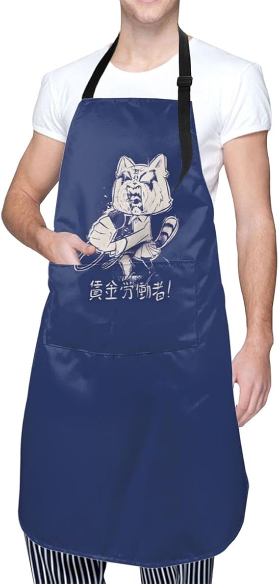 Amazon Co Jp アグレッシブ烈子 レッサーパンダ 柄 安い 新品 防水 ｈ型 ポケット付き エプロン 首掛け 調節可能 オックス生地 大きいサイズ 人気 保育士 女性用 メンズ 子供 家庭用 仕事用 業務用 人気 Danesi おしゃれ かわいい アニメ キャラクター グッズ 服