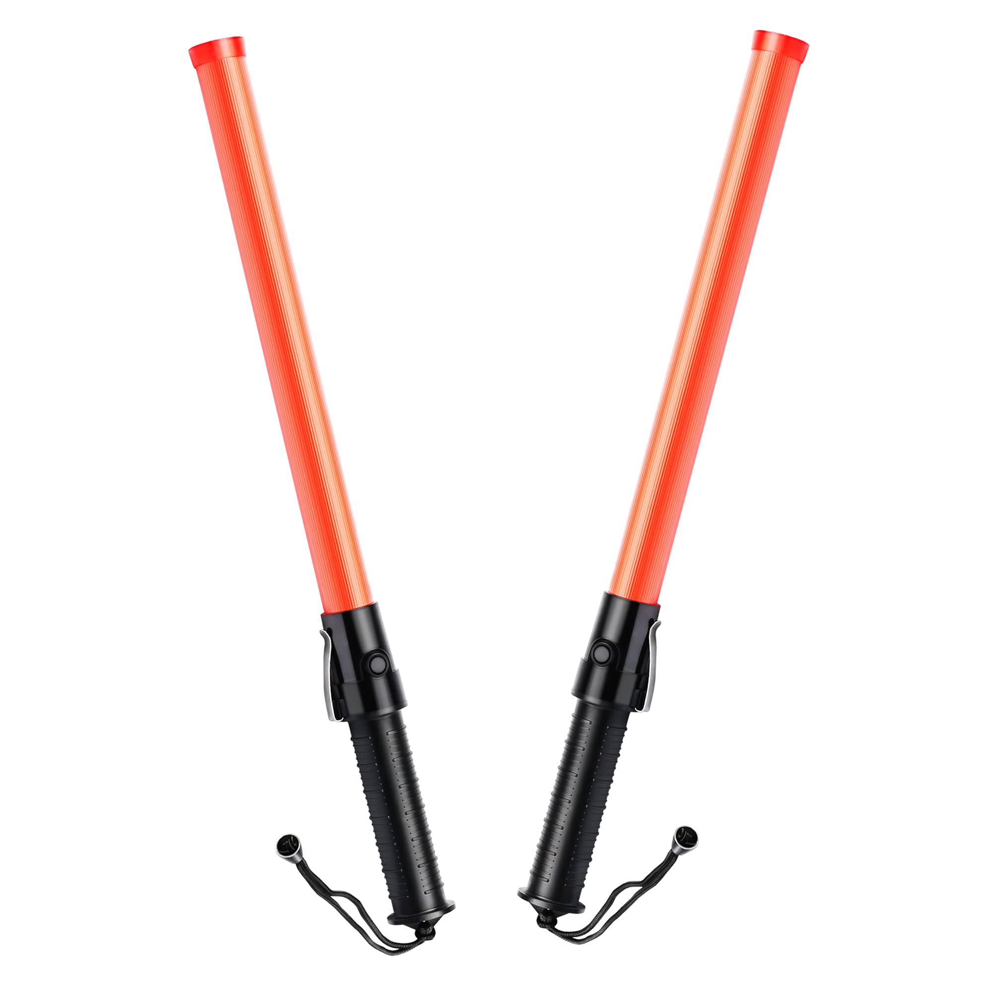 E-riding 21 inch LED Signal Traffic Wand with 6 Red LED | Traffic Safety Baton Light with 2 Flashing Modes | Used for Traffic Control, Parking Guides (2 Packs)