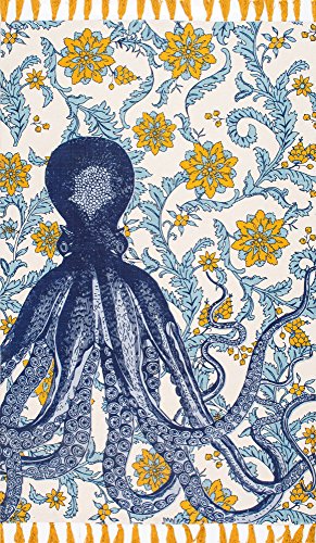 nuLOOM Printed Cotton Giant Octopus Thomas Paul Flatweave Area Rug, 5' x 8', Multi