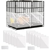 KEYIDE 12 Pcs Urine Guard for Rabbit, Guinea Pig, Ferret Transparent 12'' x 10'' Plastic Sided Liner Cage Accessories Prevent Scatter