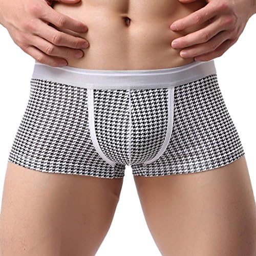 Start Sexy Black Men Underwear Pouch Boxers Shorts Underpants Comfortable Briefs Boxer-Brief (Tag L, Black)