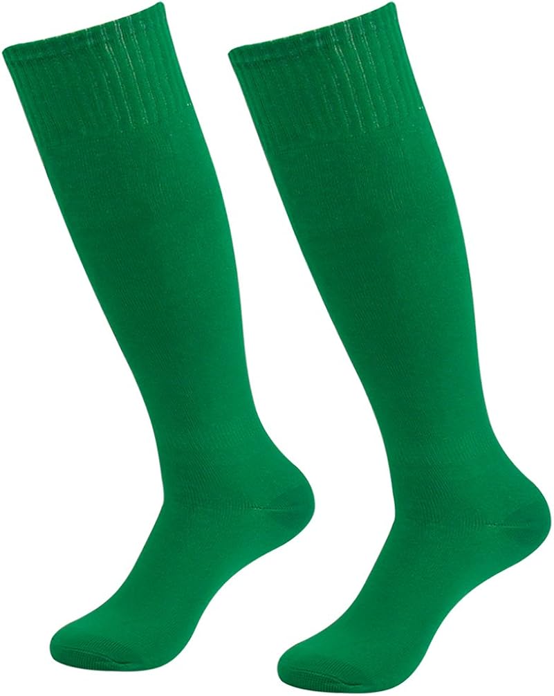 Vive Bears Soccer Football Socks Knee High All Sport Socks Green 2 Pairs: Clothing