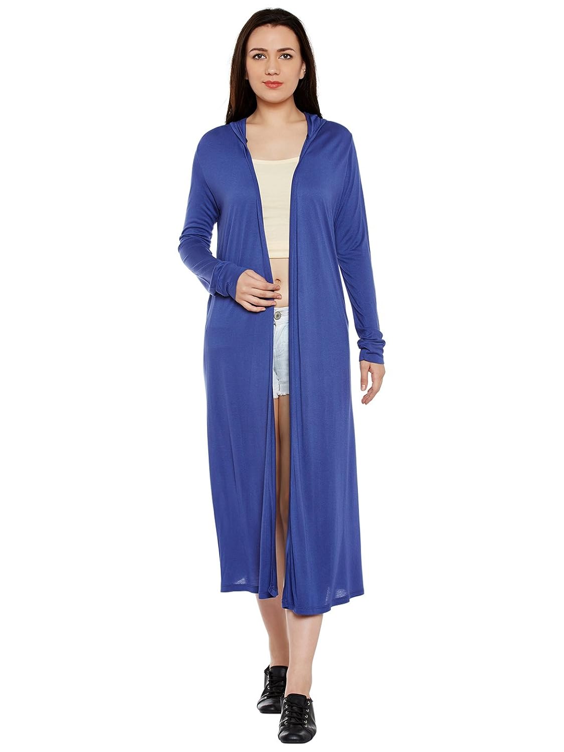 le bourgeois women's hooded long shrug