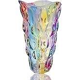 Eastern Rock Unbreakable Flower Glass Vase 3.5lb 9.5inch Sparkle vase Bohemian Style, for Centerpieces,Kitchen,Office, Living Room,Wedding,Perfect Home Decor Glass Vase (Sparkle Color)