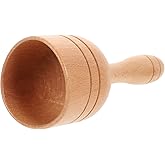 Healifty Cup-Shaped Scrape Sha Massager Double-Sided Suction Cup Body Guasha Tool for Neck and Back Pain Relief Portable Wooden Massage Tool for Home and Gym Use