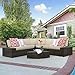 Best Choice Products 6-Piece Wicker Sectional Sofa Patio Furniture Set w/ 5 Seats, Brown