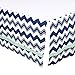 Navy Blue Chevron Tailored Crib Dust Ruffle with Mint Stripe by The Peanutshell