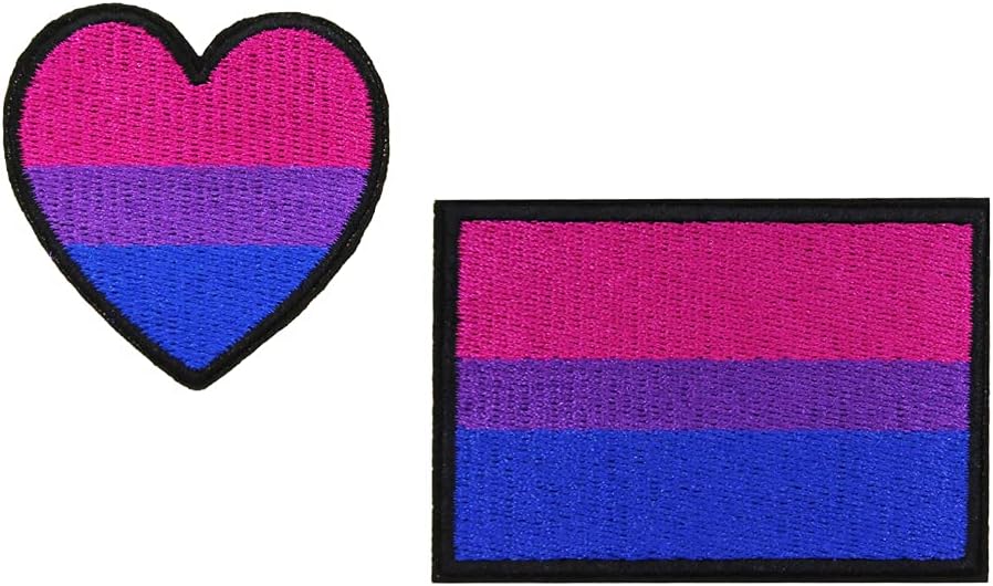 Mixed Media - Pride Month Classroom Gift Exchange, Bisexual Heart Flag LGBT Embroidered Iron On Patches