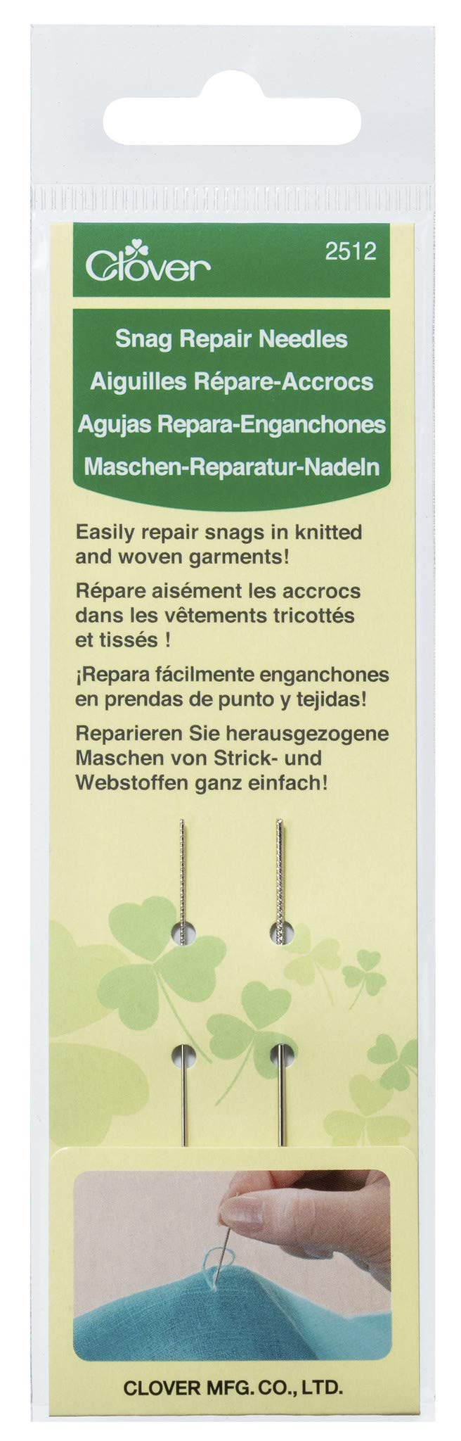 Clover Snag Repair Needles, Metal, Silver, 6.75 x 2 x 0.13