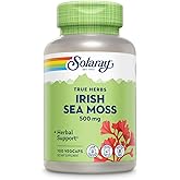 SOLARAY Irish Sea Moss 500 mg Naturally Occurring Vitamins, Minerals, and Fiber Herbal Support for Gut Health and More - Vegan, Gluten Free, Lab Verified - 60 Day Guarantee - 100 Servings, 100 VegCaps