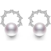 Stud Pearl Earrings for Women AAAA Freshwater Pearls Jewelry Gifts for Wife Mom Girlfriend Her Christmas Wedding Birthday Anniversary