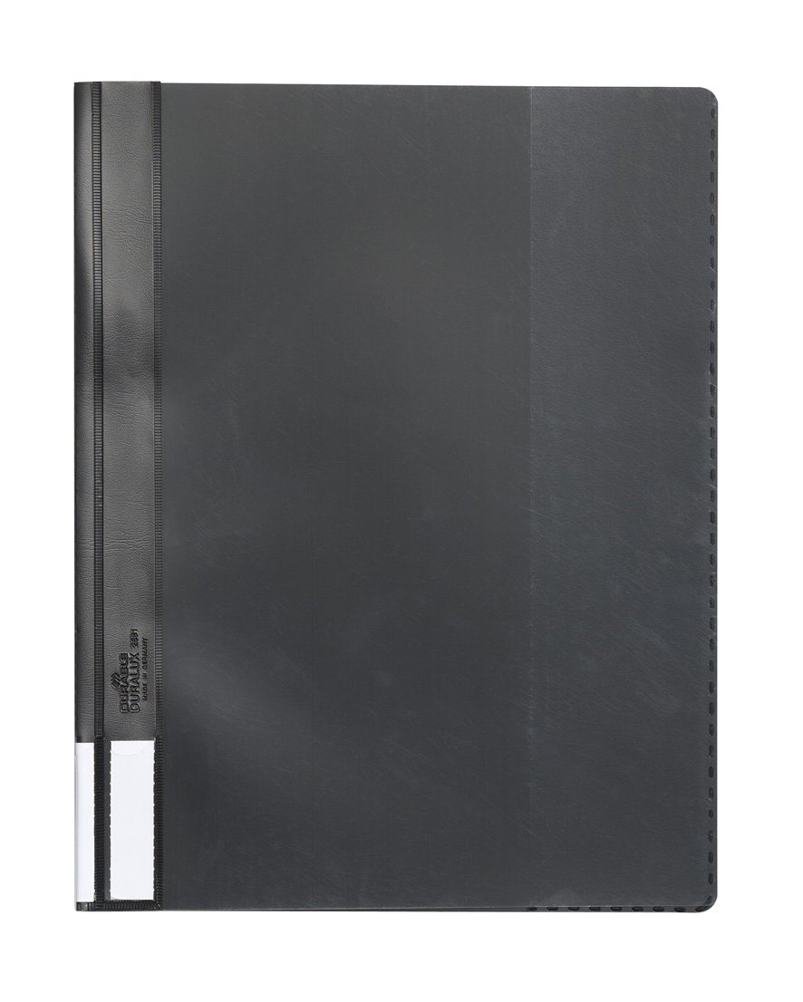 Durable Duralux 268101 Clear View Folder - Black (Pack of 25)