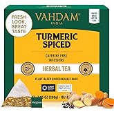 VAHDAM, Turmeric Spice Herbal Tea Bags (100 Pyramid Tea Bags) | Caffeine Free, Non GMO 
Gluten Free | Turmeric Ginger Tisane