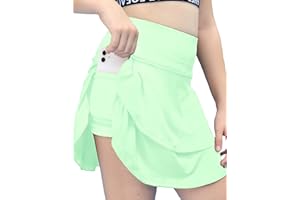 simtuor Girls Tennis Skirts Pleated Kids Athletic Skorts Layered Ruffle Golf Running Workout Skirt with Pockets 4-13 Years