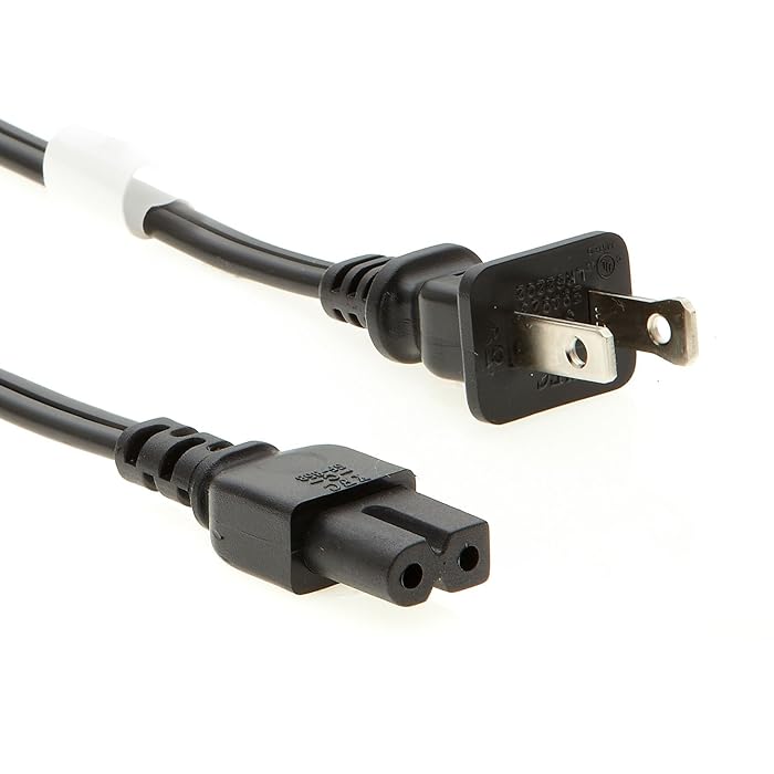 InstallerParts 6Ft 18AWG NEMA 1-15P to IEC C-7 Polarized 2-Prong Figure-8 Power Cord