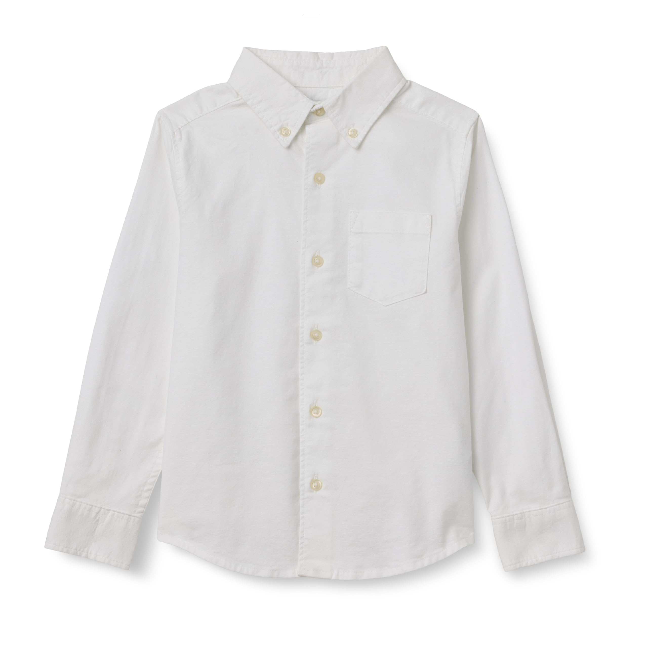 View 1 of Amazon Essentials Boys' Long Sleeve Oxford Button Down Shirt, White, 6