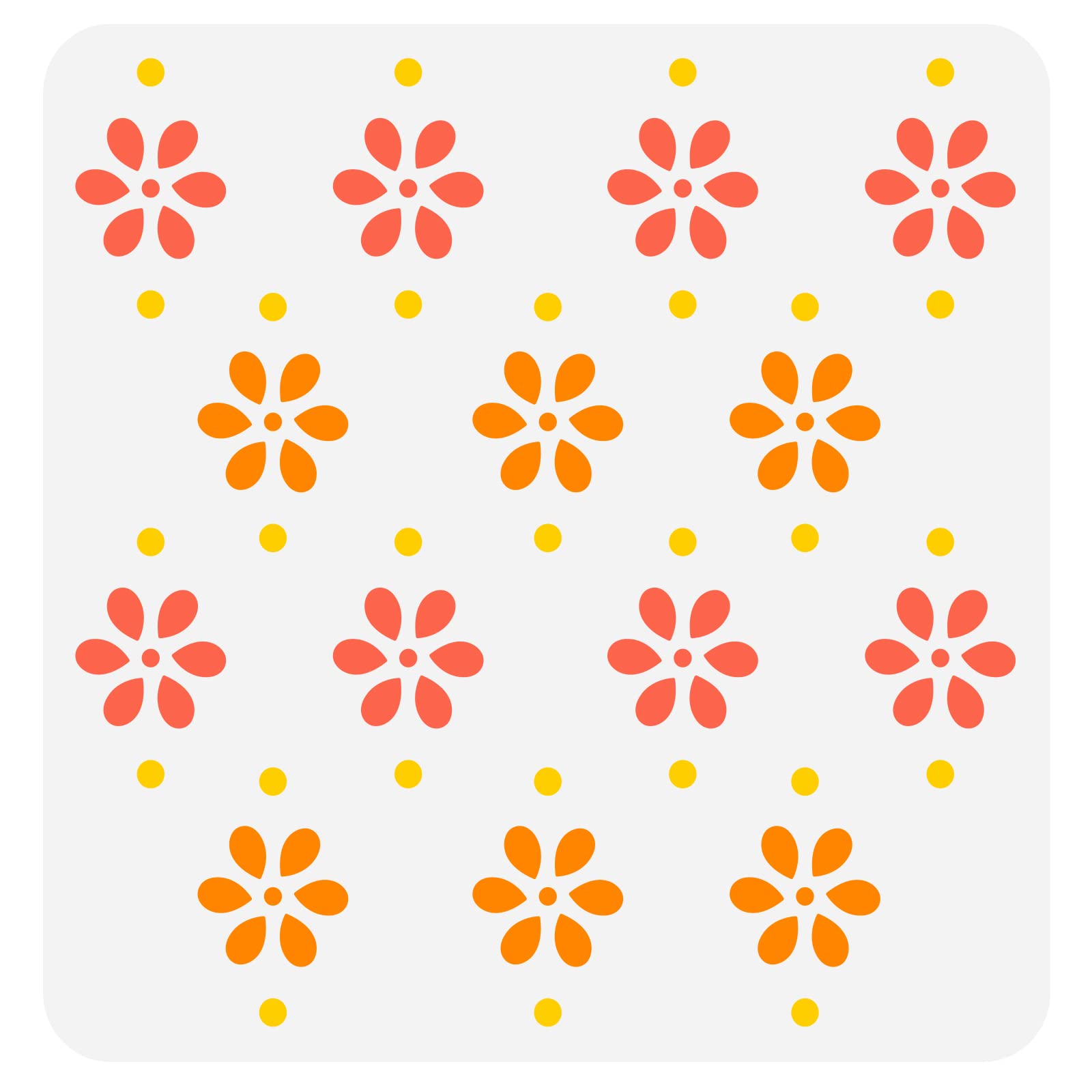 FINGERINSPIRE Small Flowers Stencil 30x30cm Reusable Wall Tile Stencil Plastic Mini Daisy Flowers & Dots Pattern Stencil Background Stencils for Painting Nursery Wood Wall Home Decoration
