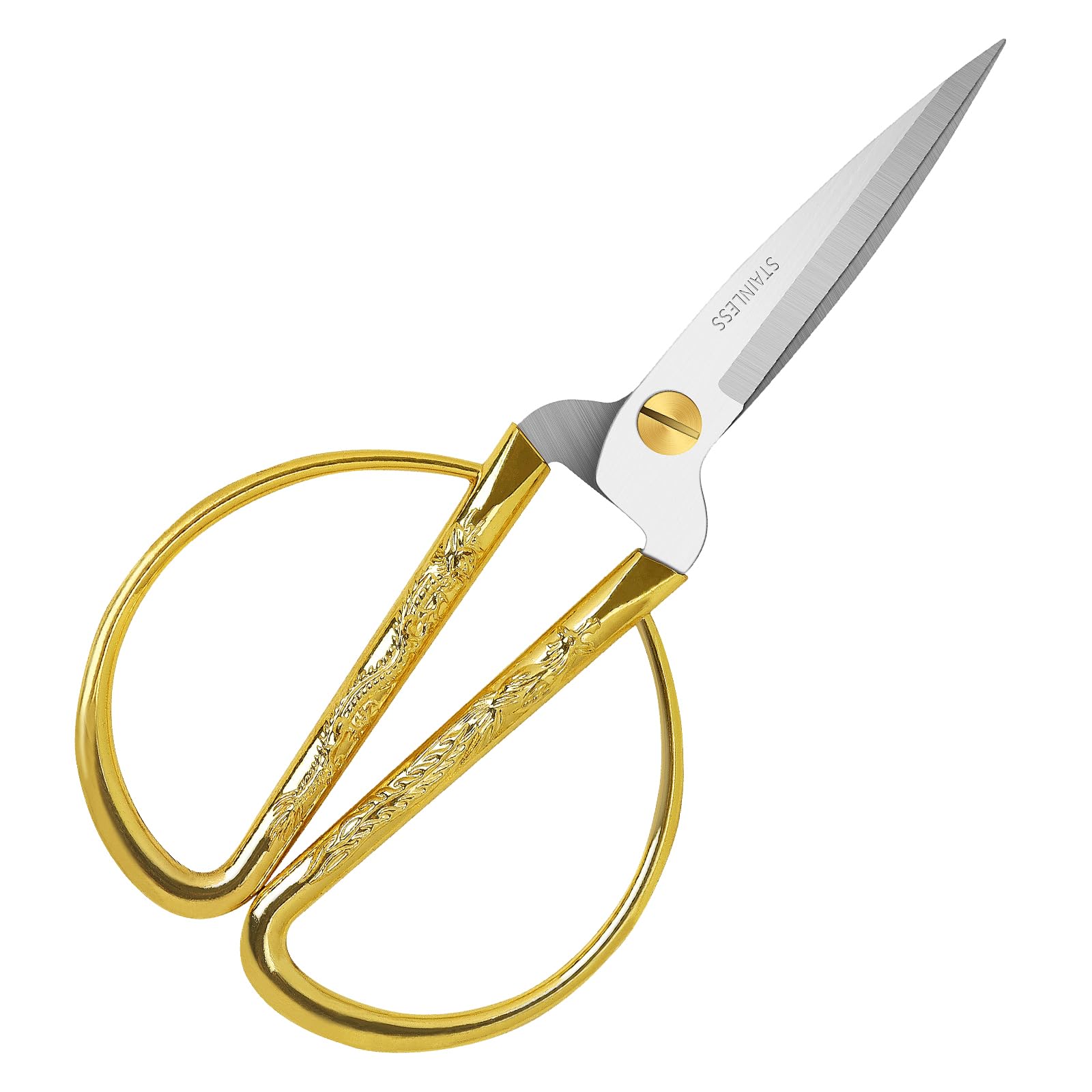 Scissors,Ultra Sharp Blades Stainless Steel Heavy Duty Shears for Embroidery, Sewing, Craft, Art Work & Daily Use (Gold)