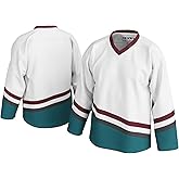 UNLC Ducks Inspired Blank Hockey Jersey with Stripes – Authentic Stitched, Breathable & Durable Polyester – Sizes S-5xl